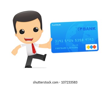 funny cartoon manager in various poses for use in advertising, presentations, brochures, blogs, documents and forms, etc.