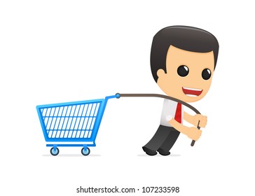 funny cartoon manager in various poses for use in advertising, presentations, brochures, blogs, documents and forms, etc.