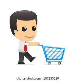 funny cartoon manager in various poses for use in advertising, presentations, brochures, blogs, documents and forms, etc.