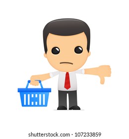 funny cartoon manager in various poses for use in advertising, presentations, brochures, blogs, documents and forms, etc.