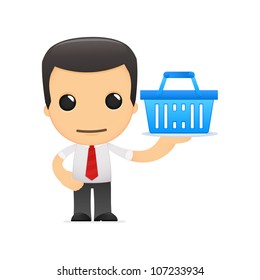 funny cartoon manager in various poses for use in advertising, presentations, brochures, blogs, documents and forms, etc.