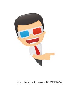funny cartoon manager in various poses for use in advertising, presentations, brochures, blogs, documents and forms, etc.