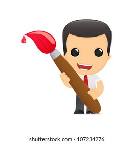 funny cartoon manager in various poses for use in advertising, presentations, brochures, blogs, documents and forms, etc.
