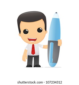 funny cartoon manager in various poses for use in advertising, presentations, brochures, blogs, documents and forms, etc.
