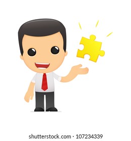 funny cartoon manager in various poses for use in advertising, presentations, brochures, blogs, documents and forms, etc.