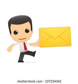 funny cartoon manager in various poses for use in advertising, presentations, brochures, blogs, documents and forms, etc.