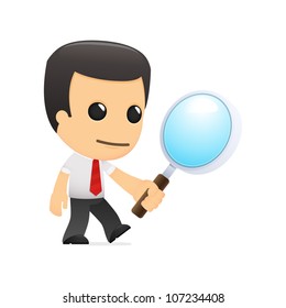 funny cartoon manager in various poses for use in advertising, presentations, brochures, blogs, documents and forms, etc.