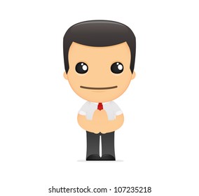 funny cartoon manager in various poses for use in advertising, presentations, brochures, blogs, documents and forms, etc.