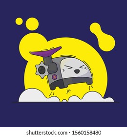 funny cartoon meat grinder vector