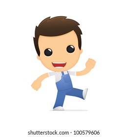 funny cartoon mechanic in various poses for use in advertising, presentations, brochures, blogs, documents and forms, etc.