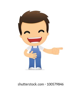 funny cartoon mechanic in various poses for use in advertising, presentations, brochures, blogs, documents and forms, etc.