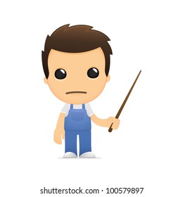 funny cartoon mechanic in various poses for use in advertising, presentations, brochures, blogs, documents and forms, etc.