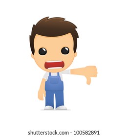 funny cartoon mechanic in various poses for use in advertising, presentations, brochures, blogs, documents and forms, etc.