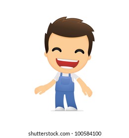 funny cartoon mechanic in various poses for use in advertising, presentations, brochures, blogs, documents and forms, etc.