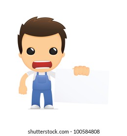 funny cartoon mechanic in various poses for use in advertising, presentations, brochures, blogs, documents and forms, etc.