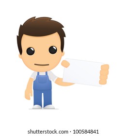 funny cartoon mechanic in various poses for use in advertising, presentations, brochures, blogs, documents and forms, etc.