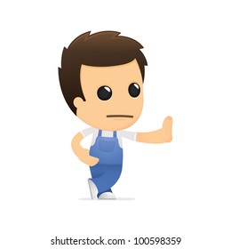 funny cartoon mechanic in various poses for use in advertising, presentations, brochures, blogs, documents and forms, etc.