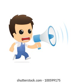 funny cartoon mechanic in various poses for use in advertising, presentations, brochures, blogs, documents and forms, etc.