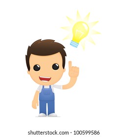 funny cartoon mechanic in various poses for use in advertising, presentations, brochures, blogs, documents and forms, etc.
