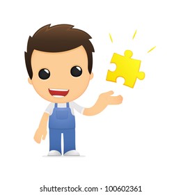 funny cartoon mechanic in various poses for use in advertising, presentations, brochures, blogs, documents and forms, etc.