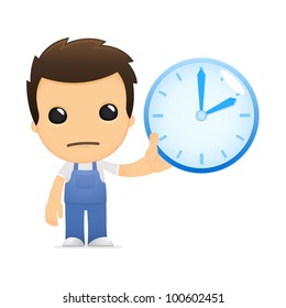 funny cartoon mechanic in various poses for use in advertising, presentations, brochures, blogs, documents and forms, etc.