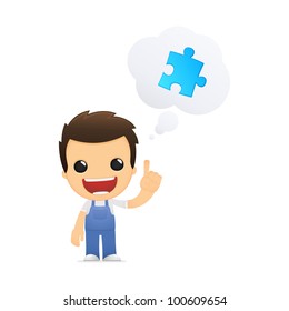 funny cartoon mechanic in various poses for use in advertising, presentations, brochures, blogs, documents and forms, etc.