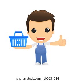 funny cartoon mechanic in various poses for use in advertising, presentations, brochures, blogs, documents and forms, etc.