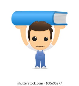 funny cartoon mechanic in various poses for use in advertising, presentations, brochures, blogs, documents and forms, etc.