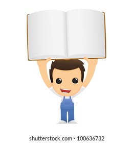 funny cartoon mechanic in various poses for use in advertising, presentations, brochures, blogs, documents and forms, etc.