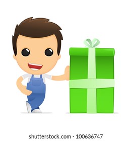funny cartoon mechanic in various poses for use in advertising, presentations, brochures, blogs, documents and forms, etc.