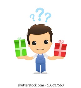 funny cartoon mechanic in various poses for use in advertising, presentations, brochures, blogs, documents and forms, etc.