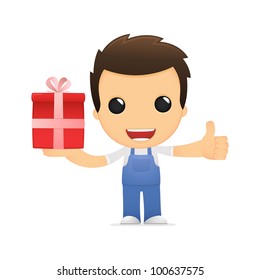 funny cartoon mechanic in various poses for use in advertising, presentations, brochures, blogs, documents and forms, etc.