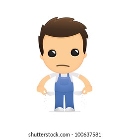 funny cartoon mechanic in various poses for use in advertising, presentations, brochures, blogs, documents and forms, etc.