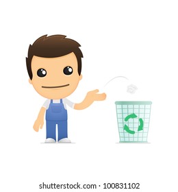 funny cartoon mechanic in various poses for use in advertising, presentations, brochures, blogs, documents and forms, etc.