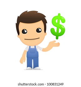 funny cartoon mechanic in various poses for use in advertising, presentations, brochures, blogs, documents and forms, etc.