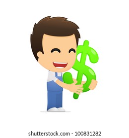 funny cartoon mechanic in various poses for use in advertising, presentations, brochures, blogs, documents and forms, etc.