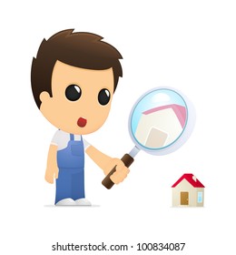 funny cartoon mechanic in various poses for use in advertising, presentations, brochures, blogs, documents and forms, etc.