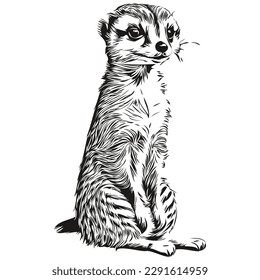 Funny cartoon Meerkat  line art illustration ink sketch Meerkats
