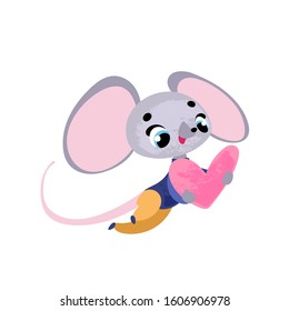 Funny cartoon mice. Vector illustration for t-shirt prints, greeting cards, posters, stickers or decor