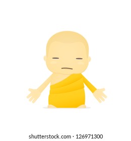 funny cartoon monk in various poses for use in advertising, presentations, brochures, blogs, documents and forms, etc.