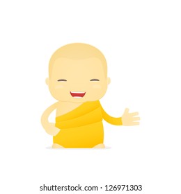 funny cartoon monk in various poses for use in advertising, presentations, brochures, blogs, documents and forms, etc.