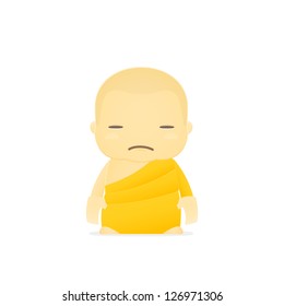 funny cartoon monk in various poses for use in advertising, presentations, brochures, blogs, documents and forms, etc.