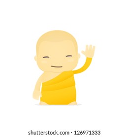 funny cartoon monk in various poses for use in advertising, presentations, brochures, blogs, documents and forms, etc.