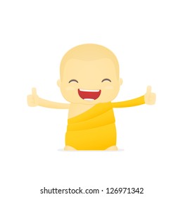 funny cartoon monk in various poses for use in advertising, presentations, brochures, blogs, documents and forms, etc.