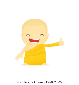 funny cartoon monk in various poses for use in advertising, presentations, brochures, blogs, documents and forms, etc.