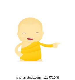funny cartoon monk in various poses for use in advertising, presentations, brochures, blogs, documents and forms, etc.