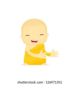 funny cartoon monk in various poses for use in advertising, presentations, brochures, blogs, documents and forms, etc.