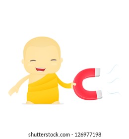 funny cartoon monk in various poses for use in advertising, presentations, brochures, blogs, documents and forms, etc.