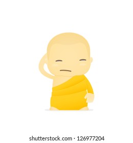 funny cartoon monk in various poses for use in advertising, presentations, brochures, blogs, documents and forms, etc.