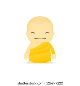 funny cartoon monk in various poses for use in advertising, presentations, brochures, blogs, documents and forms, etc.
